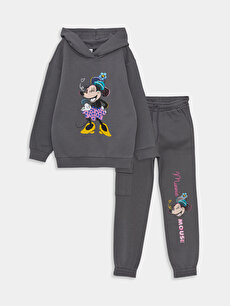 Minnie Mouse Printed Girls' Hoodie and Sweatpants -W37974Z4-HGL