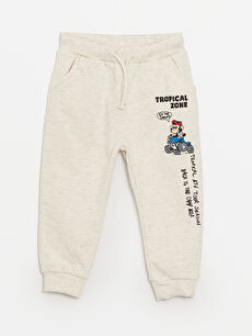 Nostalgic Monkey Printed Baby Boy Tracksuit Bottom With Elastic