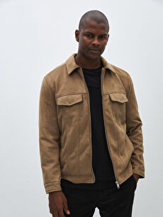 Mens slim fit suede jacket on sale