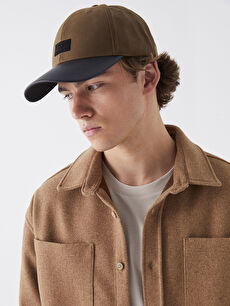 Men's Suede Cap Hat With Label Embroidery -S40532Z8-CRR