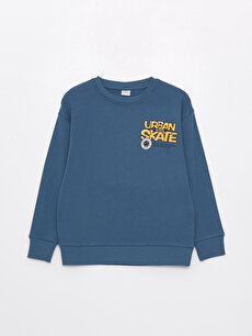 Crew Neck Printed Long Sleeve Boy T-shirt -S45365Z4-HRN - S45365Z4 