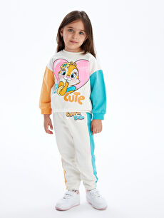 Crew Neck Long Sleeve Chip and Dale Printed Baby Girl