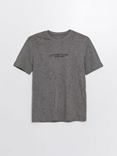 Crew Neck Short Sleeve Printed Combed Cotton Men's T-shirt