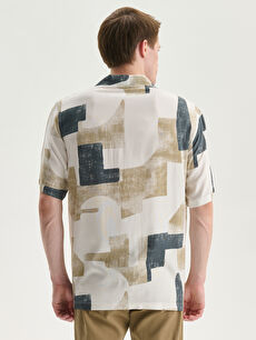 Regular Fit Short Sleeve Patterned Men's Shirt -S57041Z8-Y0T