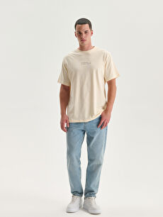 Crew Neck Printed Jersey Men's T-Shirt - XSIDE