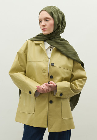 Fresh Scarfs NARA PAMUK FLOŞ JAKARLI ŞAL ASKERİ HAKİ