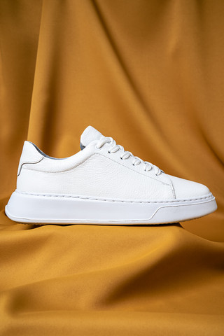 Hatemoğlu Beyaz Casual Bağcıklı Deri Sneakers