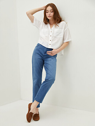 LCW BASIC Skinny Fit Straight Pocket Detailed Women's Rodeo Jeans  -W1AA40Z8-H45 - W1AA40Z8-H45 - LC Waikiki