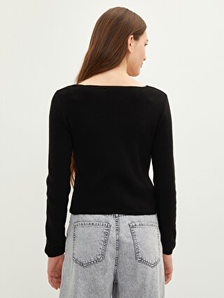 LCW CASUAL V-Neck Straight Long Sleeve Women's Knitwear Sweater 