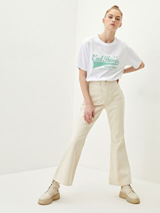 Women's High Waist Skinny Fit Pocket Detailed Jean Trousers 