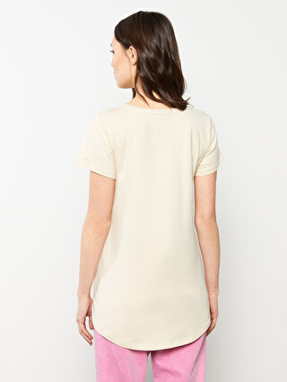 Crew Neck Printed Short Sleeve Cotton Maternity T-Shirt -S2GI71Z8 