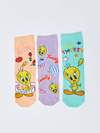 Tweety Patterned Girls' Socks 3 Pack -W2EF19Z4-FTX - W2EF19Z4-FTX - LC ...