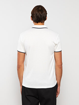 Polo Neck Short Sleeve Striped Men's T-Shirt -S33621Z8-J5E 