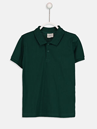 Yesil Kisa Kollu Polo Yaka Pamuklu Tisort Lc Waikiki