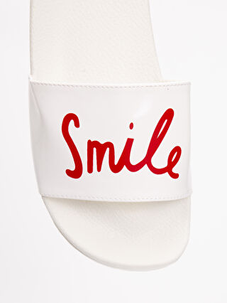 Beyaz Yazı Baskılı Terlik - LC Waikiki