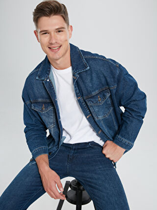 Indigo Oversize Jean Ceket Lc Waikiki
