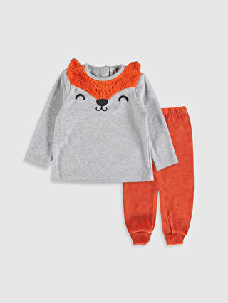 Gri Erkek Bebek Kadife Pijama Takimi Lc Waikiki