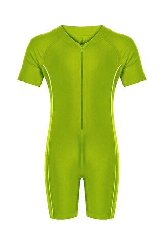 ADASEA Tulum Kısa Kollu Şortlu Çocuk Yüzücü Mayo Clous 5155 Neon Yeşili