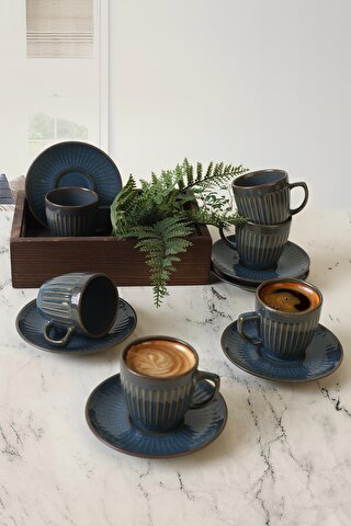 Keramika Shabby Kahve Takımı 12 Parça 6 Kişilik