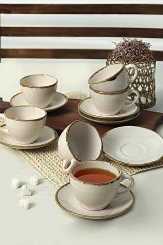 Keramika Straw Kera Çay Takımı 12 Parça 6 Kişilik
