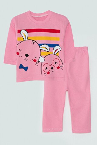 JackandRoy Karakter Baskılı Kız Bebek Pijama Takımı