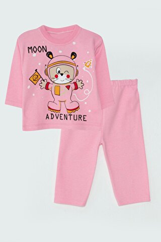 JackandRoy Ayıcık Baskılı Kız Bebek Pijama Takımı