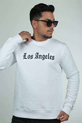 Miron Los Angeles Sweatshirt Regular Fit-Beyaz