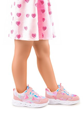 KİKO KİDS Elina Cırtlı Işıklı Kız Çocuk Spor Ayakkabı