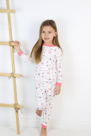 Harika KIDS Kız Çocuk Interlok Kumaş Örme Basic Baskılı Pijama Takımı