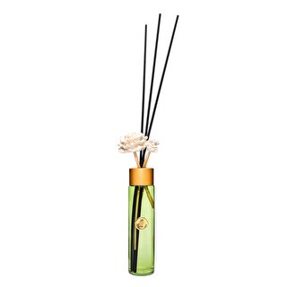 Missi 190 ml Yeşil Cam Şişe Çiçek Taş Bambu Çubuklu Yasemin Sandal Oda Kokusu