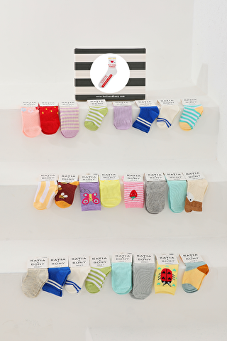 Katia And Bony Bebek 24'lü Karışık Renkli Kutulu Soket Çorap