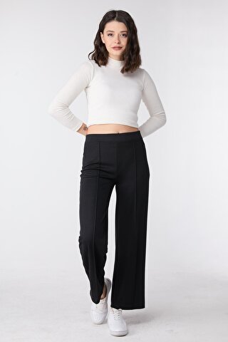 TOFİSA Düz Orta Kadın Siyah Pantolon - 23868