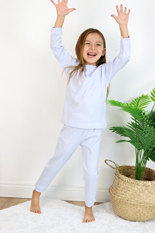 Harika KIDS Kız (Unisex) Çocuk İnterlok Kumaş Orta Kalınlıkta Pamuklu Pijama Takımı