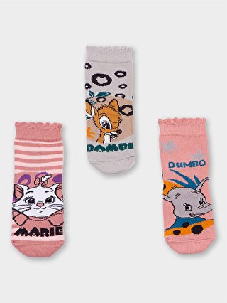 Supermino Bambi Lisanslı Kız Çocuk 3 Çift Soket Çorap 20491
