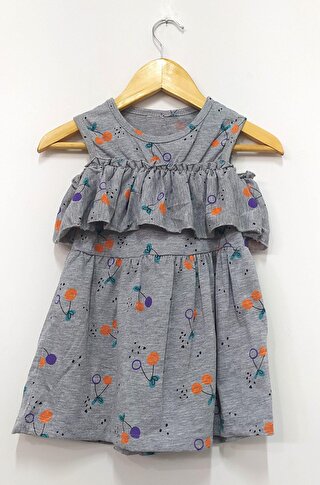 JackandRoy Kiraz Desenli Kız Bebek Midi Elbise