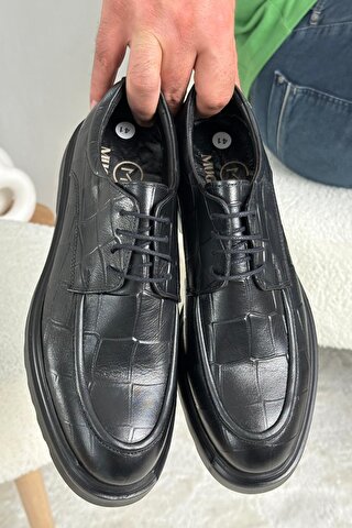 Muggo NORMAN Günlük Klasik Hakiki Deri Casual Rahat Kalın Taban Erkek Ayakkabı
