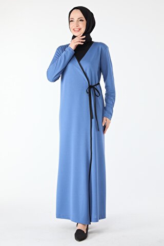 TOFİSA Düz Ceket Yaka Kadın Mavi Elbise - 13114