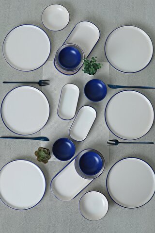 Keramika Line Blue Kahvaltı Takımı 18 Parça 6 Kişilik