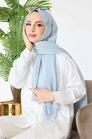 TOFİSA Düz Orta Kadın Mavi Soft Pamuk Şal - 23352