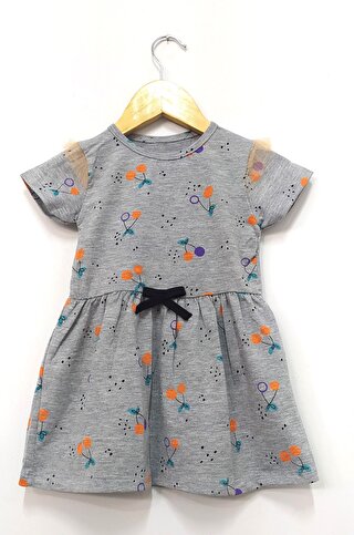 JackandRoy Kiraz Desenli Kız Bebek Midi Elbise