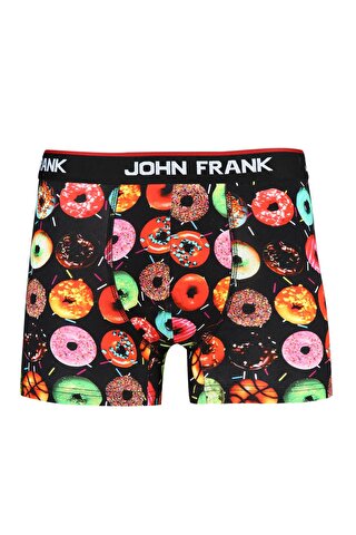 JOHN FRANK Pamuklu Esnek Kalıp Donut Baskılı Erkek Boxer