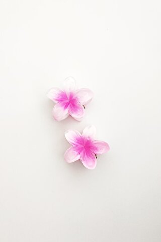 New Obsessions Mini Hibiscus Lüks Asetat Çiçek Mandal Toka Mini Boy 2'li paket