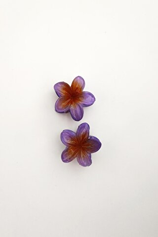 New Obsessions Mini Hibiscus Lüks Asetat Çiçek Mandal Toka Mini Boy 2'li paket