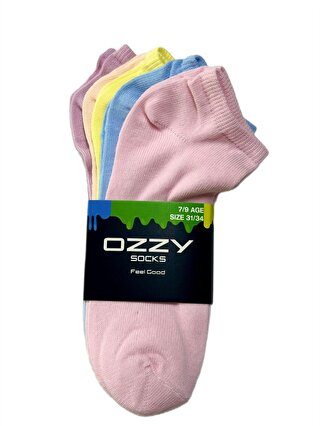 OZZY SOCKS 5 Çift Karışık Renkli Pamuklu Çocuk Kısa Patik Çorap