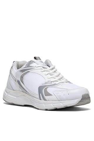 TONNY BLACK Unisex Beyaz Gümüş Faylon Taban Bağcıklı Spor Ayakkabı