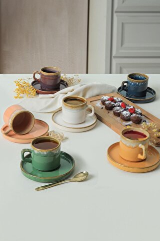 Keramika Shizen Stackable Kahve Fincan Takımı 12 Parça 6 Kişilik
