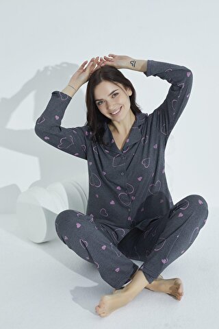 ELİTOL Düğmeli Pijama Takim 958 -5