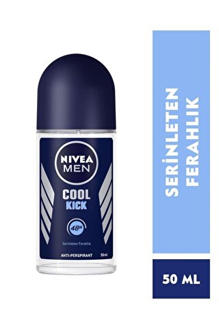 Nivea Men Erkek Roll On Deodorant Cool Kick 48 Saat Anti-Perspirant Koruma 50 ml, Serinleten Ferahlık