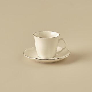 Bella Maison Clover Porselen 6'lı Kahve Fincanı Takımı Silver