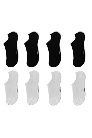 OZZY SOCKS 8 Çift Kadın Erkek Siyah Bambu Görünmez (sneaker) Spor Ayakkabı Çorabı
